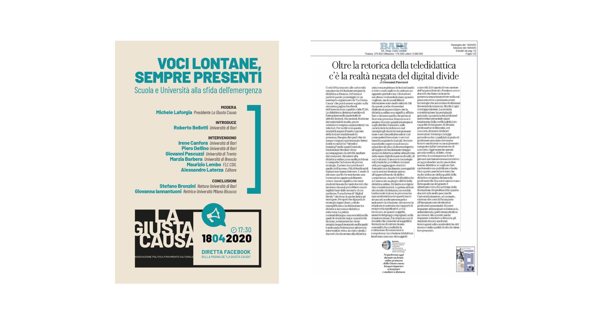 Scuola e università alla sfida dell'emergenza